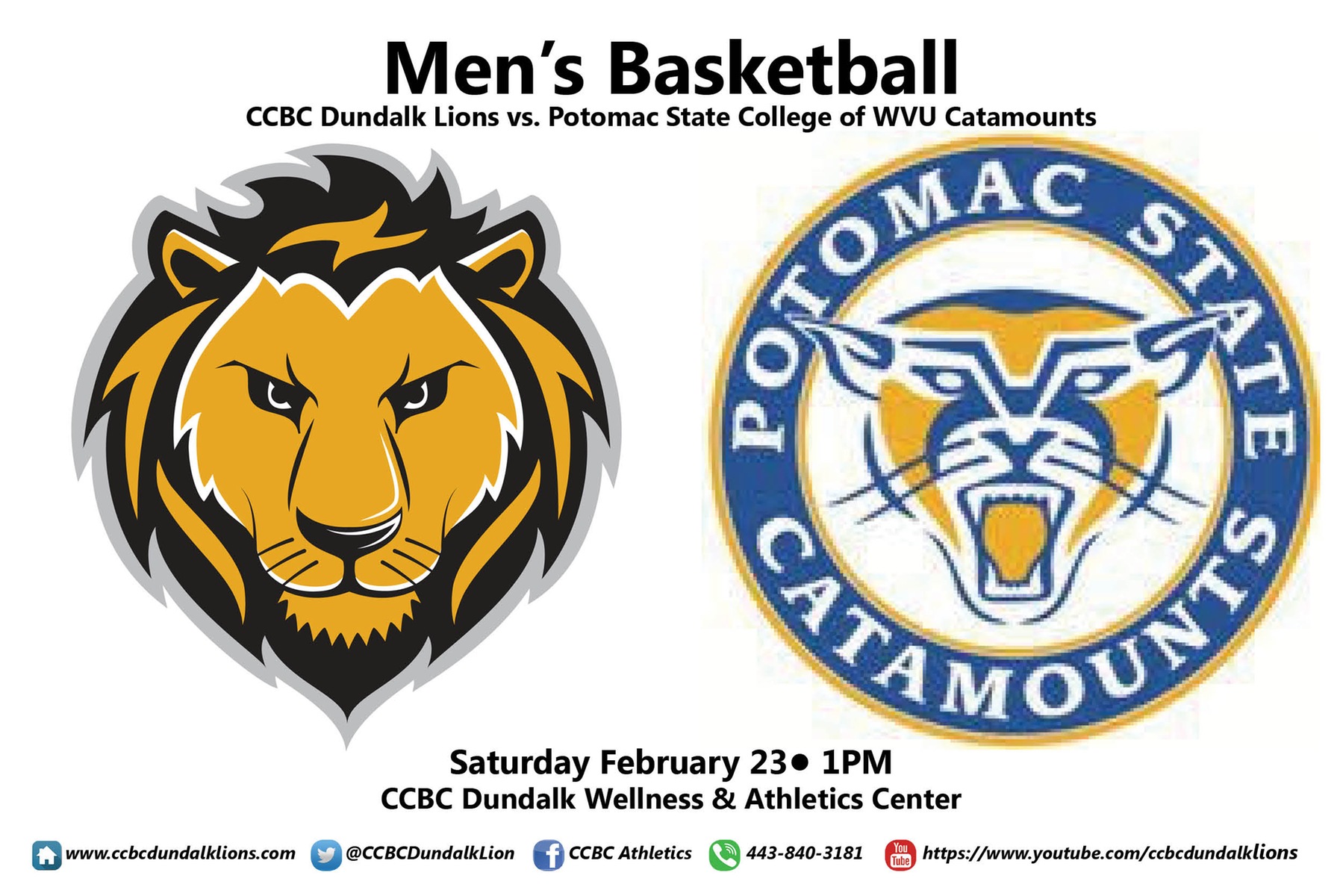 Lions host Catamounts, Saturday February 23 | 1 PM